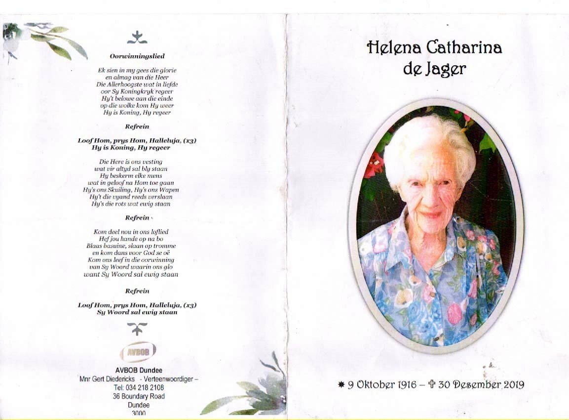 JAGER-DE-Helena-Catharina-Nn-Rina-nee-Swart-1916-2019-F-1
