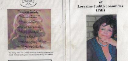 JOANNIDES, Lorraine Judith 1948-2007