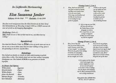 JONKER-Elsa-Susanna-Nn-Elsa-1943-1999-F