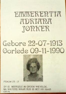 JONKER-Emmerentia-Adriana-née-Botha-1913–1990-F