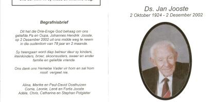 JOOSTE-Johannes-Hendrik-Nn-Jan-1924-2002-Ds-M