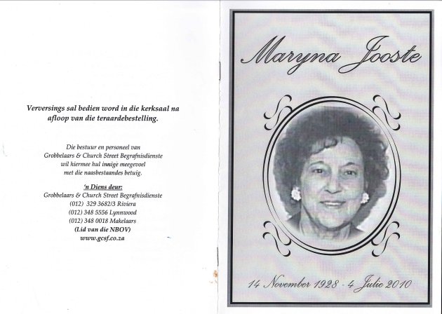 JOOSTE, Maryna 1928-2010_1
