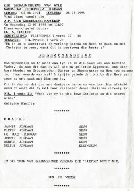 JORDAAN-Magdalena-Petronella-Nn-Miera-née-LeRoux-1921-1995-F