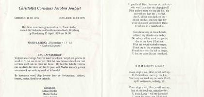JOUBERT-Christoffel-Cornelius-Jacobus-1936-1999