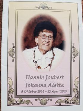 JOUBERT-Johanna-Aletta-Nn-Hannie-nee-VanWyk-1924-2009-F