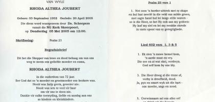 JOUBERT-Rhoda-Althea-1932-2005
