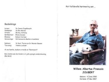 JOUBERT-Willem-Albertus-Francois-1930-2007-M