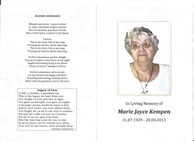 KEMPEN, Marie Joyce 1929-2013_01