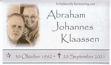 KLAASSEN-Abraham-Johannes-Nn-Johan-1962-2021-M_99