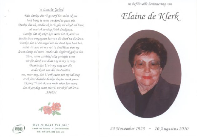 KLERK-DE-Elaine-1928-2010_1