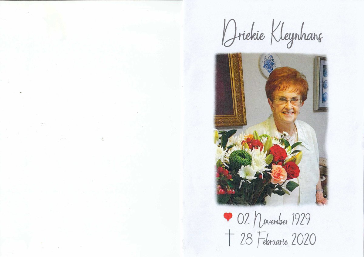 KLEYNHANS-Dina-Maria-Hendrica-Nn-Driekie-1929-2020-F-1