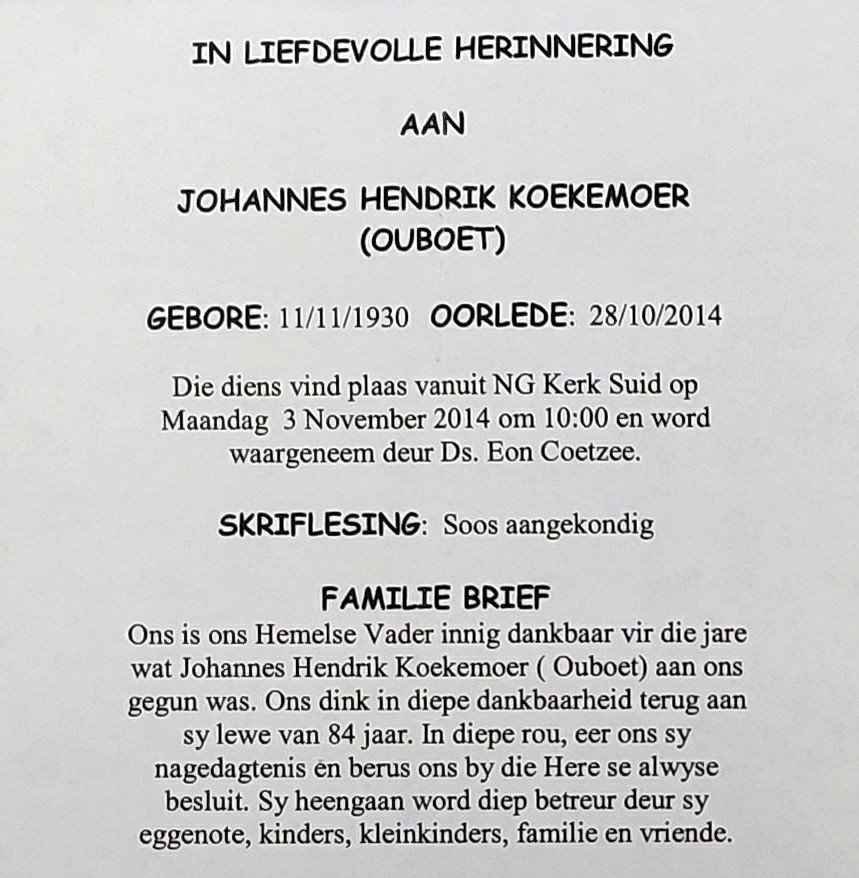 KOEKEMOER-Johannes-Hendrik-Nn-Ouboet-1930-2014-M_99