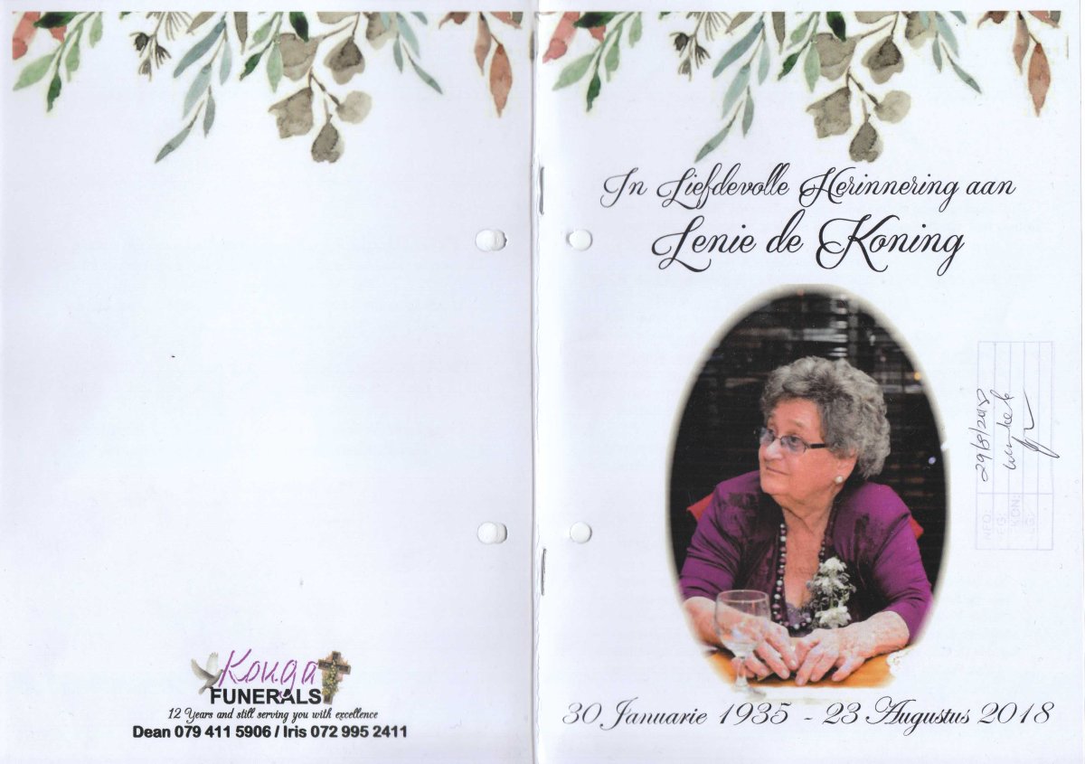 KONING-DE-Magdalena-Aletta-nee-DuPreez-Nn-Lenie-1935-2018-F-01