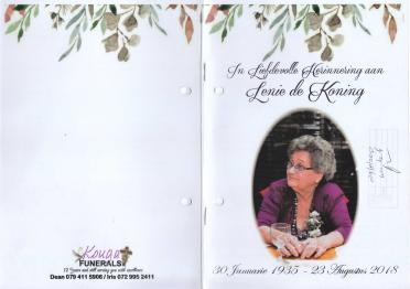 KONING-DE-Magdalena-Aletta-nee-DuPreez-Nn-Lenie-1935-2018-F