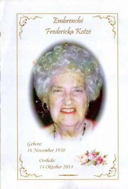 KOTZE-Embrenché-Fredericka-1930-2014-F