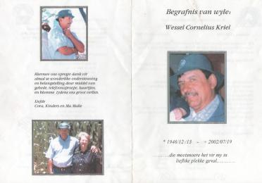 KRIEL-Wessel-Cornelius-1946-2002-M