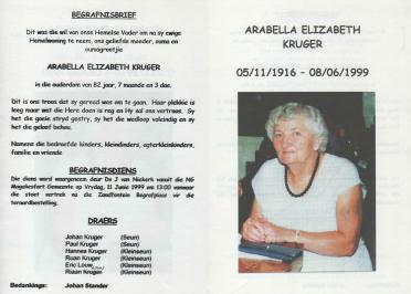KRUGER-Arabella-Elizabeth-1916-1999-F