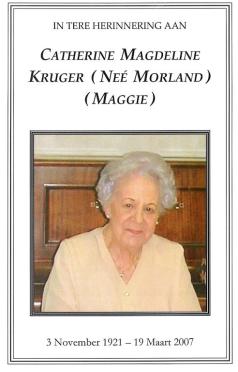 KRUGER-Catherine-Magdeline-Nn-Maggie-nee-Morland-1921-2007-F