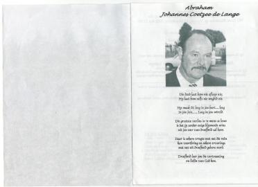 LANGE-DE-Abraham-Johannes-Coetzee-1924-2002-M