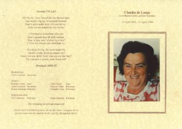 LANGE-DE-Claudia-nee-Schutte-X-Cloete-1916-2000-F