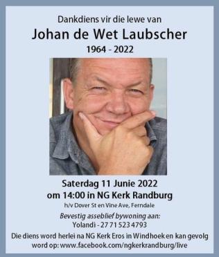 LAUBSCHER-Johan-DeWet-1964-2022-M