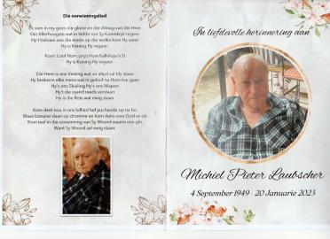 LAUBSCHER-Michiel-Pieter-Nn-Pieter-1949-2023-M