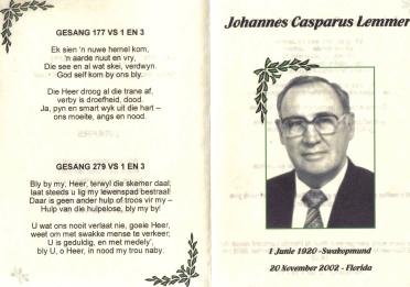 LEMMER-Johannes-Casparus-1920-2002-M