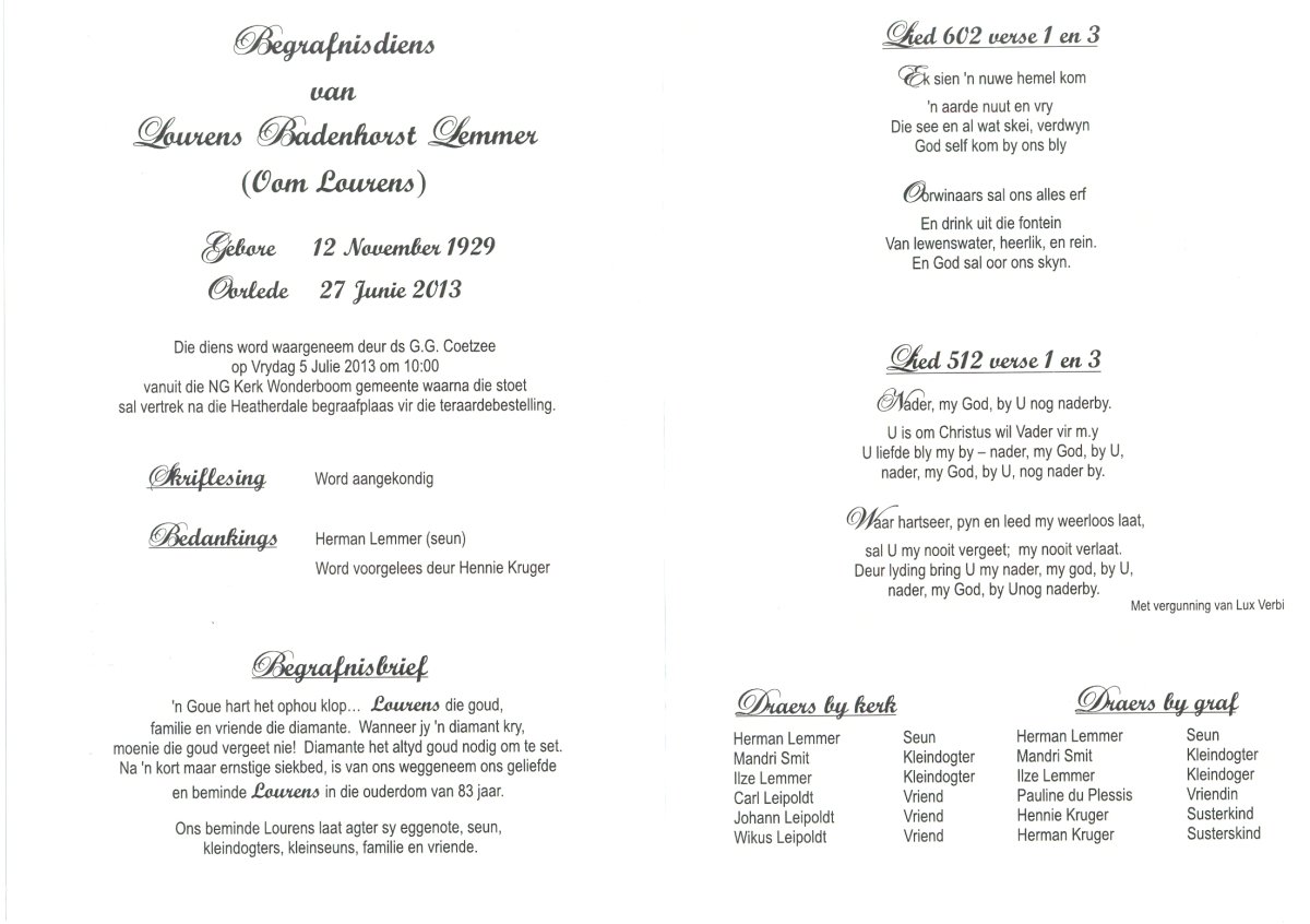 LEMMER-Lowrens-Badenhorst-Nn-OomLourens-1929-2013-M_2