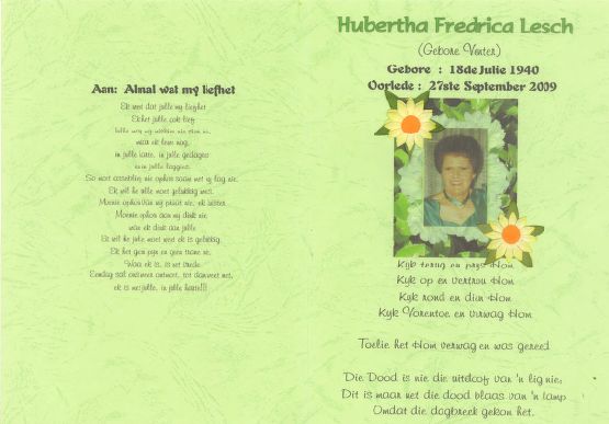 LESCH-Hubertha-Frederica-Nn-Toelie-nee-Venter-1940-2009-F_1