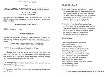 LINDE-VAN-DER-Johannes-Lodewikus-1939-2003-M