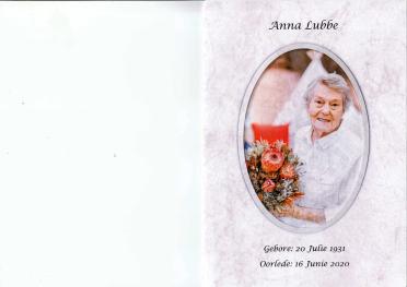 LUBBE-Anna-Magdalena-Carolina-Nn-Anna-1931-2020-F-01