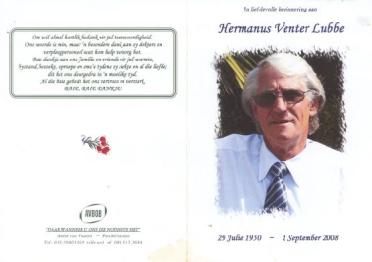 LUBBE-Hermanus-Venter-1950-2008-M