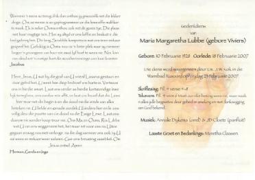 LUBBE-Maria-Margaretha-Nn-Ria-nee-Viviers-1928-2007-F