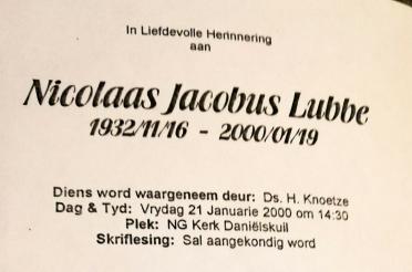 LUBBE-Nicolaas-Jacobus-Nn-Nick-1932-2000-M_99
