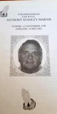MARAIS-Anthony-Stanley-Nn-Tony-1938-2002-M