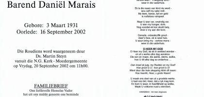 MARAIS-Barend-Daniël-Nn-Ben-1931-2002-M
