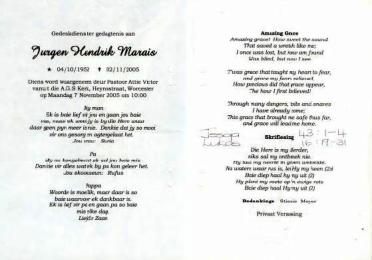 MARAIS-Jurgen-Hendrik-1952-2005-M