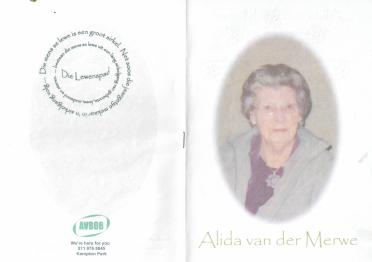 MERWE-VAN-DER-Alida-1925-2014-F