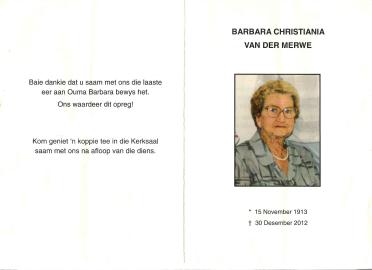 MERWE-VAN-DER-Barbara-Christiania-Nn-Barbara-nee-Stoffberg-X-Hoffman-1913-2012-F