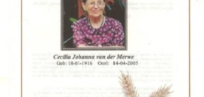 MERWE-VAN-DER-Cecilia-Johanna-Nn-Sus-1916-2005-F