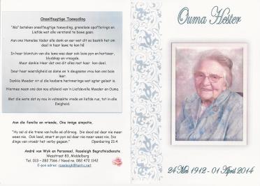 MERWE-VAN-DER-Hester-Susanna-Nn-Hester-1912-2014-F