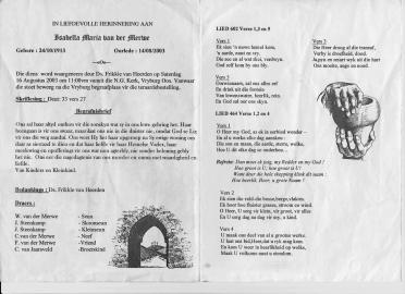MERWE-VAN-DER-Isabella-Maria-nee-VanJaarsveld-1913-2003-F