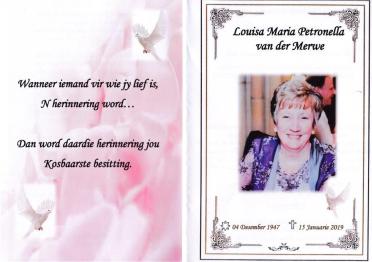 MERWE-VAN-DER-Louisa-Maria-Petronella-Nn-Louise-1947-2019-F