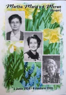 MERWE-VAN-DER-Martha-Maria-nee-Kruger-1914-2005-F