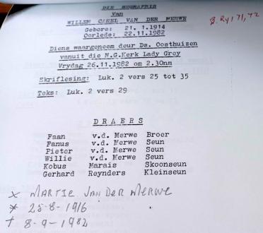 MERWE-VAN-DER-Willem-Carel-1914-1982-M