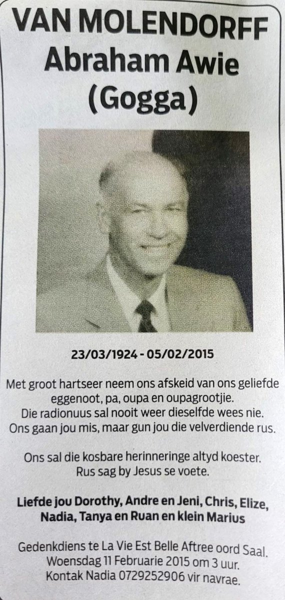 MOLENDORFF-VAN-Abraham-Awie-Nn-Gogga-1924-2015-M_1