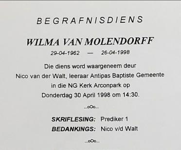 MOLENDORFF-VAN-Wilma-1962-1998-F