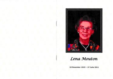 MOUTON-Clasina-Helena-Nn-Lena-nee-Marx-1923-2011-F