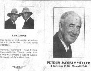 MÜLLER-Petrus-Jacobus-Nn-Petrus-1926-2002-M