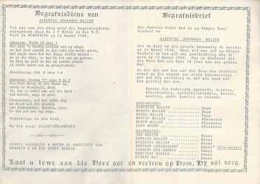MULLER-Albertus-Johannes-1910-1984-M